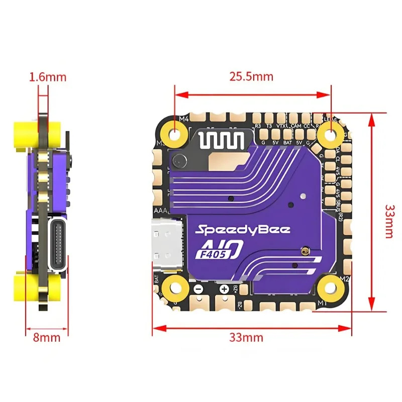 SpeedyBee F405 AIO Flight Cont - Fpv Drone Quadcopter ulasan dan harga